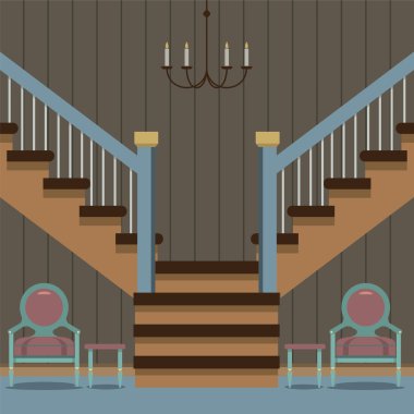 Koridor dekorasyon vektör çizim
