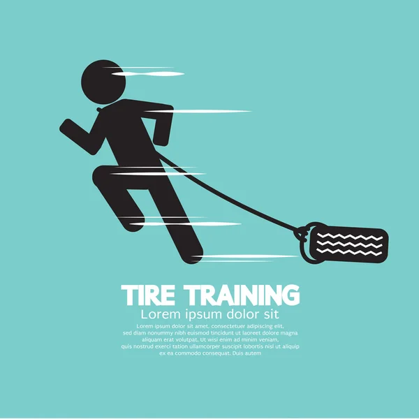 Loper met Tire opleiding symbool vectorillustratie — Stockvector