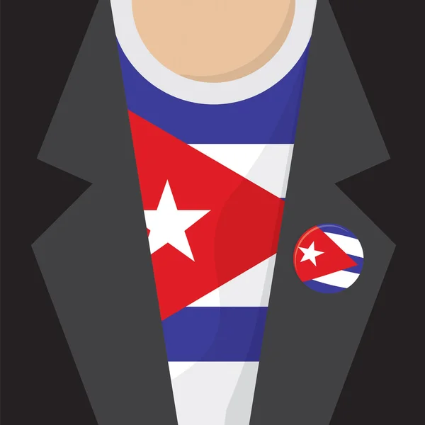 Camiseta con Bandera de Cuba Vector Illustration — Vector de stock