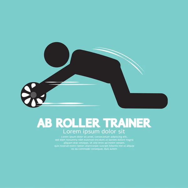 Ab Roller Trainer Símbolo Vector Ilustración — Vector de stock