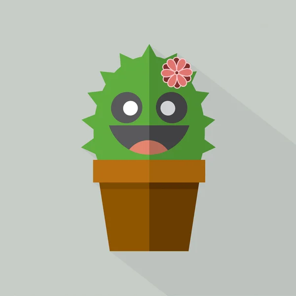 Illustration vectorielle de pot de cactus mignon — Image vectorielle