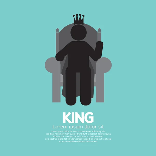 Der König mit seiner Thronvektorillustration — Stockvektor