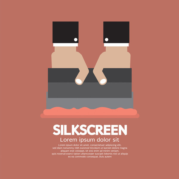 Рабочий делает шелковый вектор
