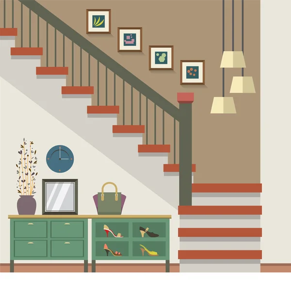 Hallway Decoration Vector Illustration Stock Vector 