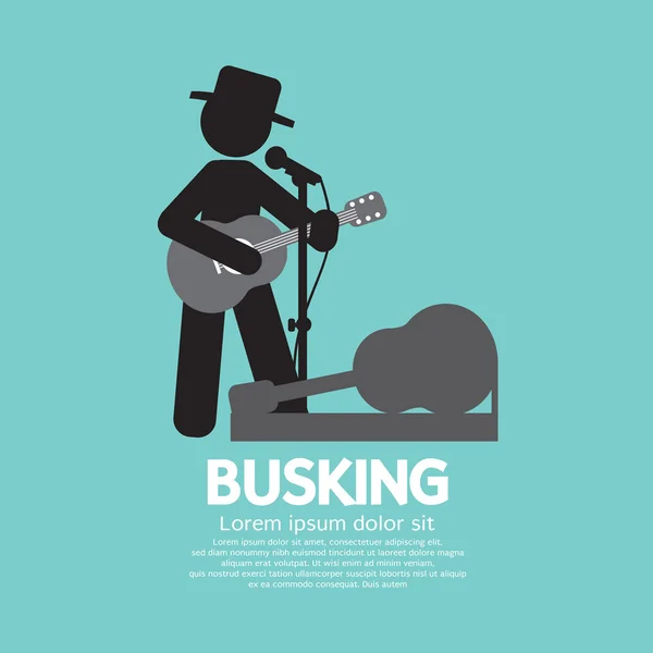 Busking, illustration vectorielle de symbole de performance de rue — Image vectorielle