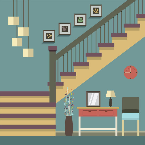 Векторная иллюстрация в коридоре
