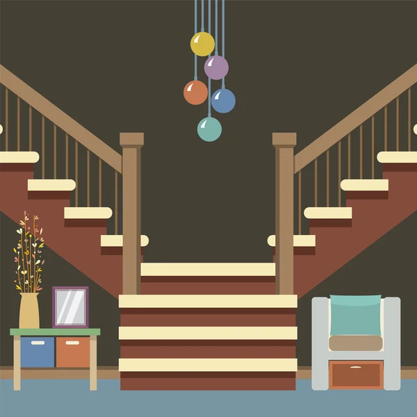 Decoración del pasillo Vector Ilustración — Vector de stock