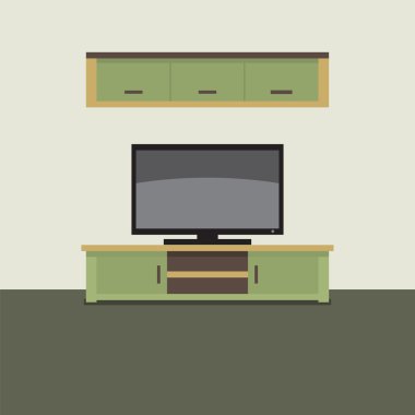 TV raf duvar kabine vektör çizim ile
