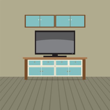 TV raf duvar kabine vektör çizim ile