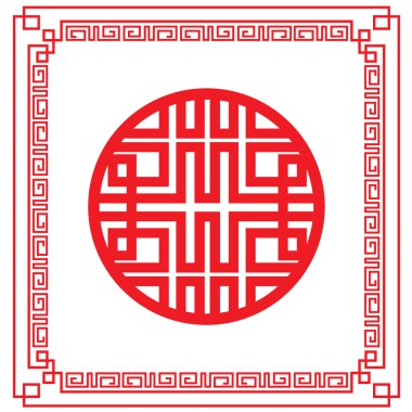 Vintage Çin çerçeve vektör çizim