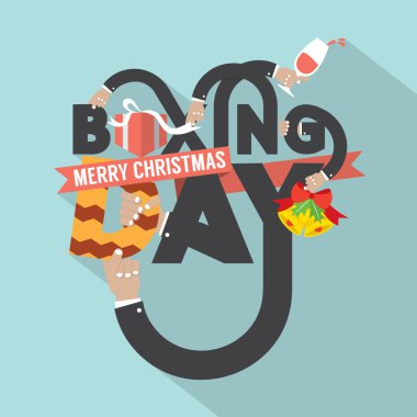 Boxing Day Typography Design Vector Illustration clipart
