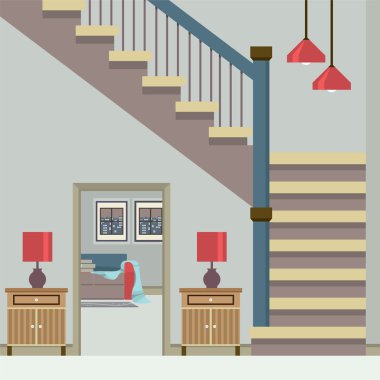 Koridor dekorasyon vektör çizim