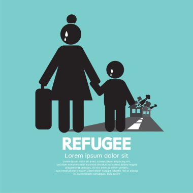 Refugees Evacuee Symbol Vector Illustration clipart