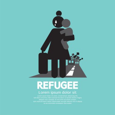 Mülteci Evacuee simge vektör çizim
