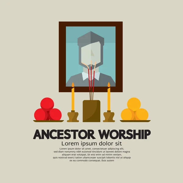Ilustración vectorial de adoración de ancestros — Archivo Imágenes Vectoriales