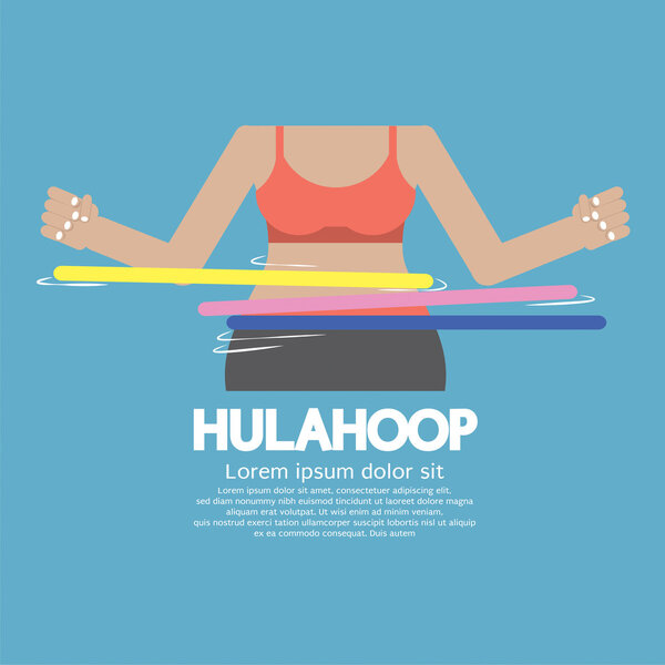 Hulahoop Playing Vector Illustration