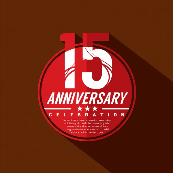 15 anni Anniversario Celebrazione Design — Vettoriale Stock