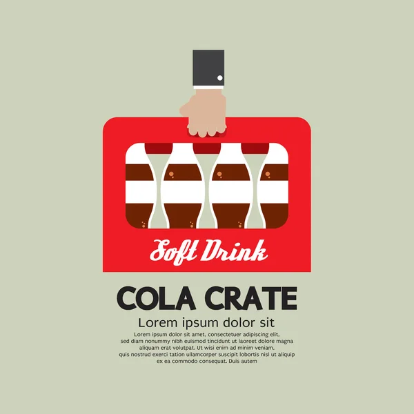 Плоский дизайн Cola Crate In Hand Vector Illustration — стоковый вектор