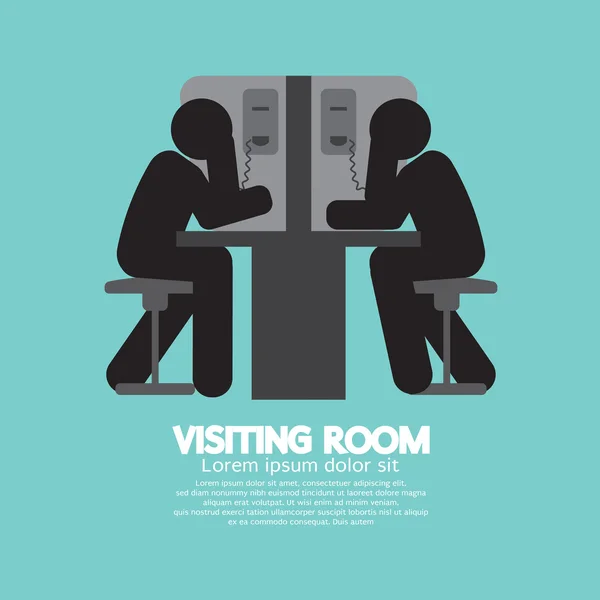Visiting Room of visitor and prisoner Vector Illustration — Stock Vector