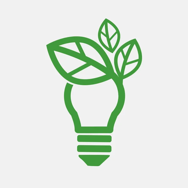 Illustrazione vettoriale della lampadina di concetto verde — Vettoriale Stock