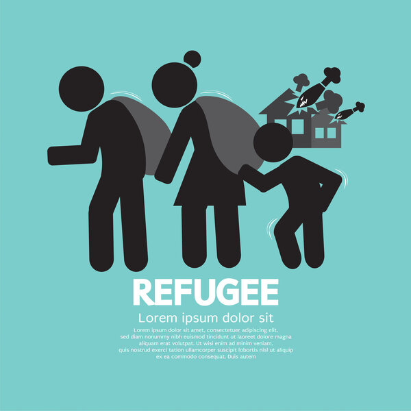 Refugees Evacuee Symbol Vector Illustration