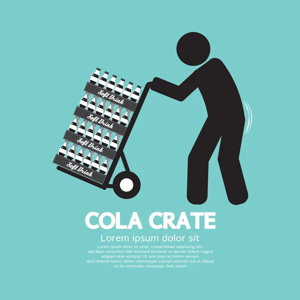Cola krat op Trolley symbool vectorillustratie — Stockvector