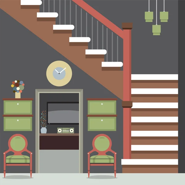 Illustration vectorielle de décoration de couloir — Image vectorielle