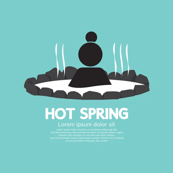 Hot spring Black symbool vectorillustratie — Stockvector