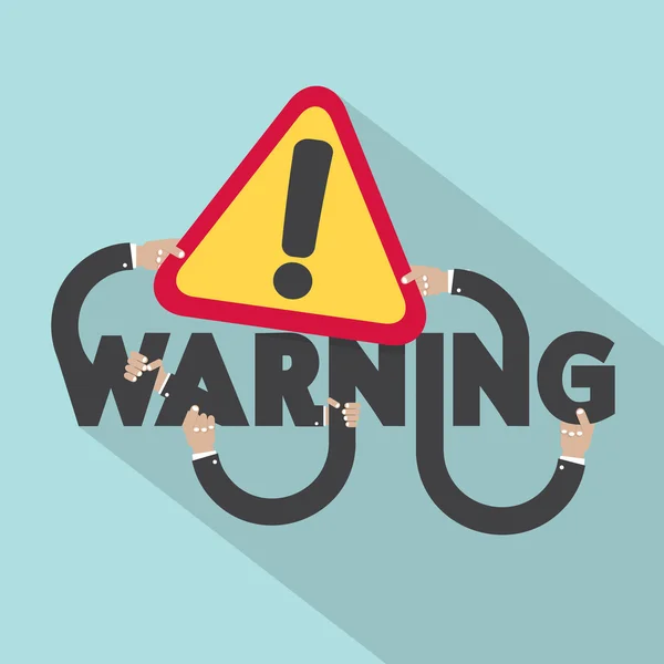 Warning Typography Design Vector Illustration — Stock Vector