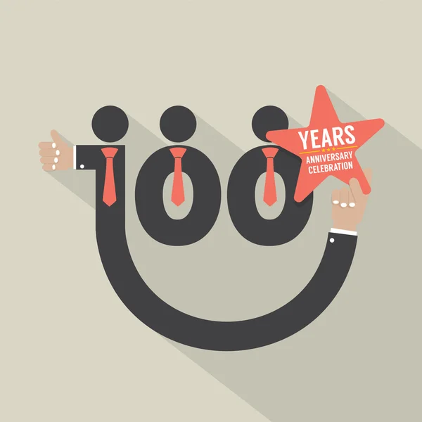 100 jaar verjaardag Typografie Design vectorillustratie — Stockvector