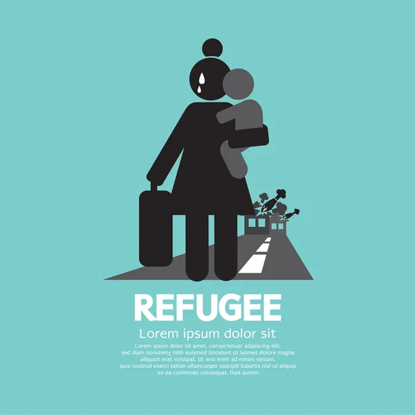 Refugiados Evacuación Símbolo Vector Ilustración — Archivo Imágenes Vectoriales