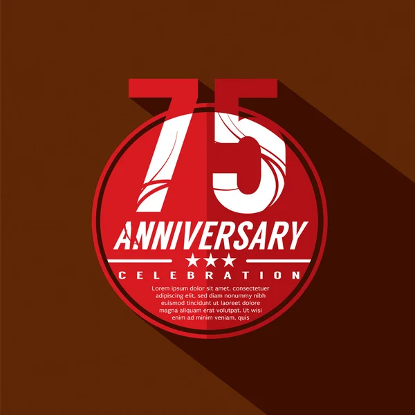 75 Años Diseño de Celebración de Aniversario . — Vector de stock