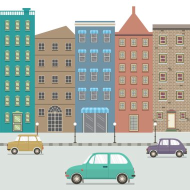 Şehir vektör çizim otomobillerde üç türü