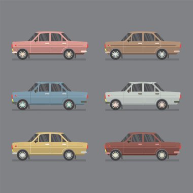 Sedan otomobil vektör çizim yan görünüm