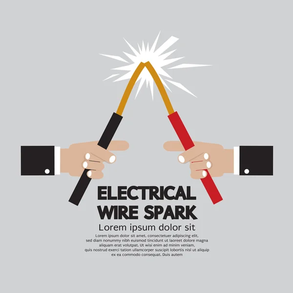 Electrical Wire Spark Vector Illustration — Stock Vector