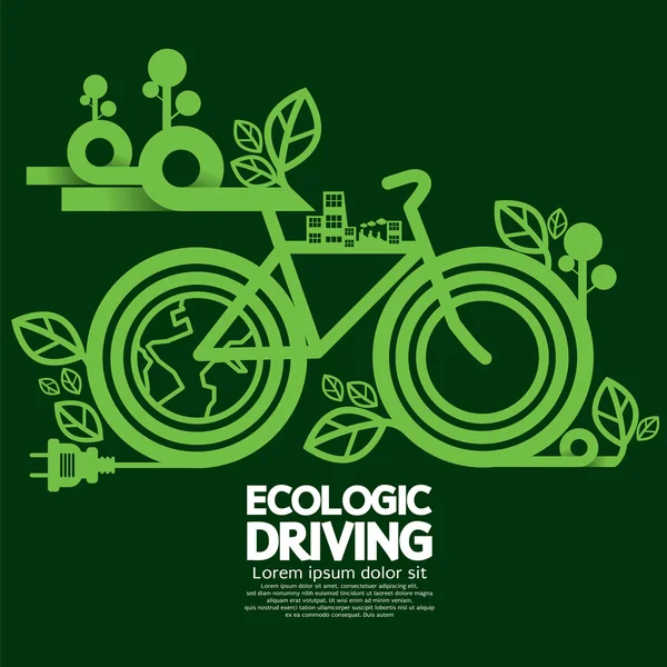 Ecologic Driving Green Concept Ilustración vectorial — Vector de stock