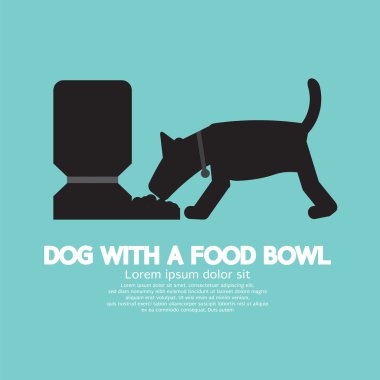Köpek gıda kase sembolü vektör çizim ile