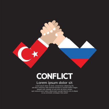 Türkiye Vs Rusya Arm-Wrestle vektör çizim
