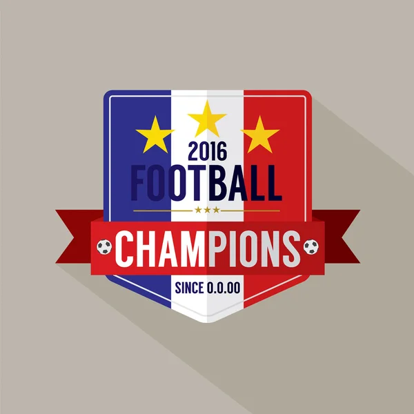 2016 Football Champions Badge Vector Illustration — Stock Vector