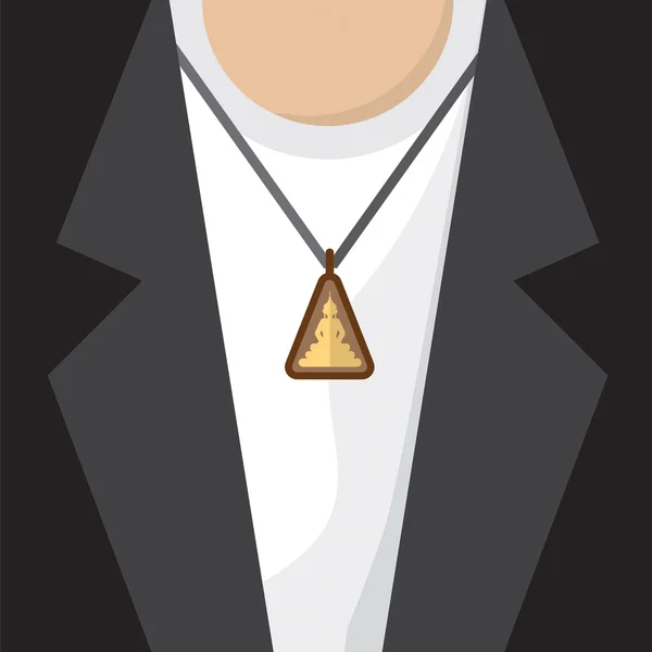 Boeddhistische Amulet ketting vectorillustratie — Stockvector