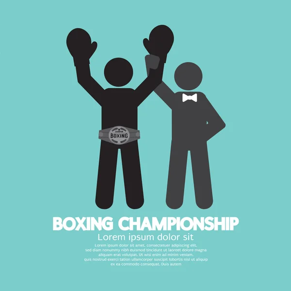 Símbolo negro Campeonato de Boxeo Vector Ilustración — Vector de stock