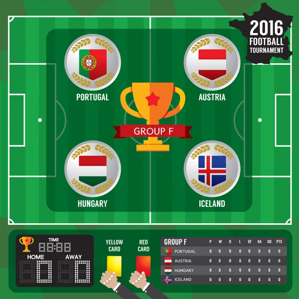 Taça Europeia de Futebol - Grupo F Vector Ilustração —  Vetores de Stock