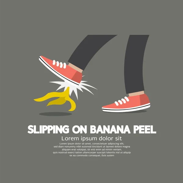 Slipping On Banana Peel Vector Illustration — Stock Vector