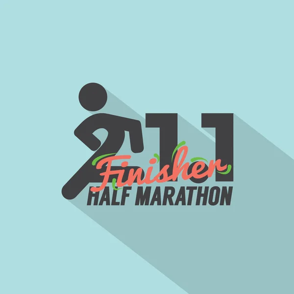 Half Marathon Finisher Typography Design Vector Illustration — Stock Vector
