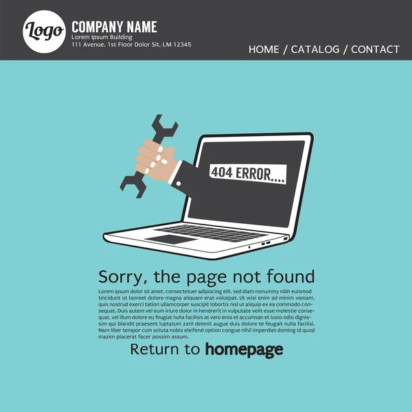 Página não encontrada erro 404 ilustração vetorial — Vetor de Stock