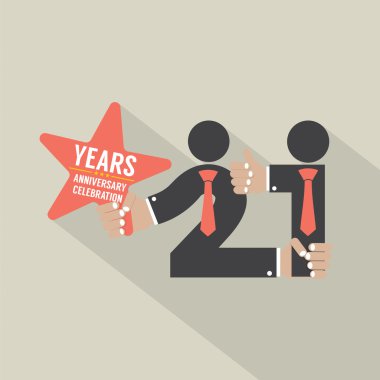 21 yıl yıldönümü tipografi tasarlamak vektör.