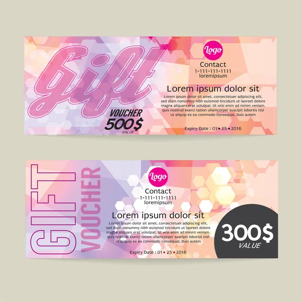 Gift Voucher Modern Template Design Vector Ilustração . — Vetor de Stock