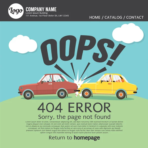 Página não encontrada erro 404 ilustração vetorial . — Vetor de Stock