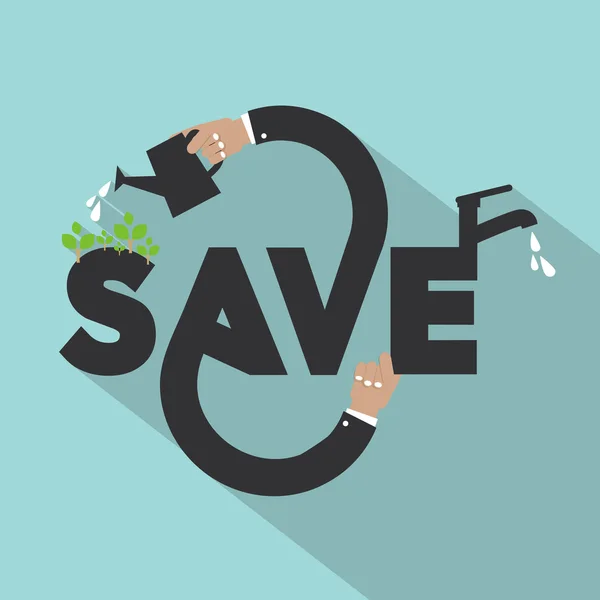 Hands With Save Typography Design Vector Illustration. — Stock Vector