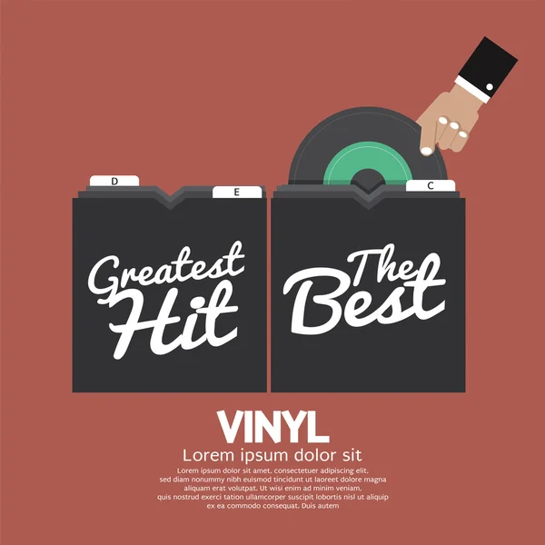 Recoger a mano vinilo de la caja Vector Ilustración . — Vector de stock